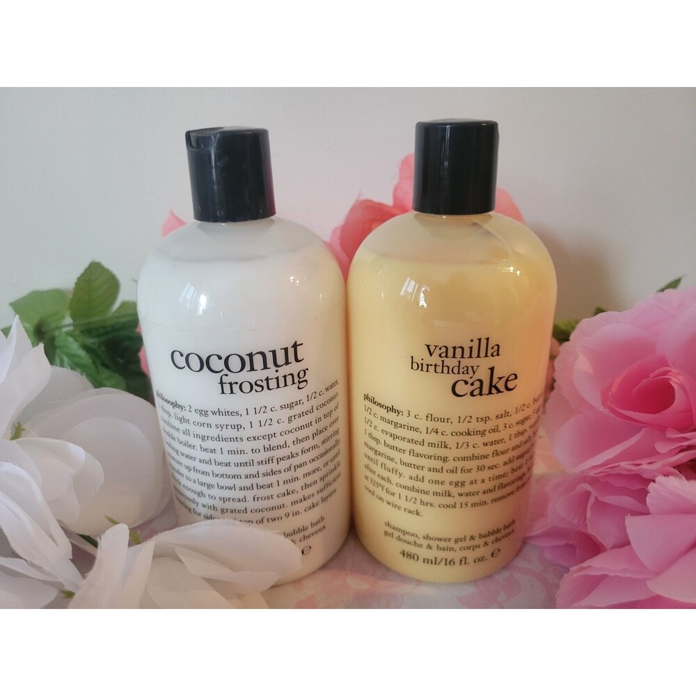Coconut Frosting & Vanilla Birthday Cake 3-in-1 Shower Gel Shampoo Bubble Bath